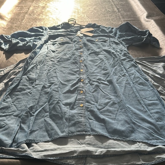 NWT Michael Michael Kors Size 2X Blue Jean Dress - Picture 6 of 8